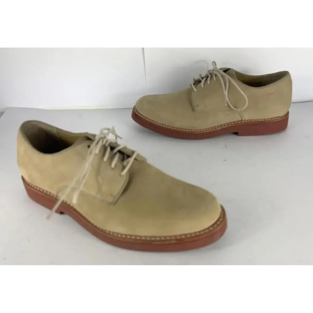 Brooks Brothers Suede Derby Shoes Mens US 8 Made in USA Tan Casual Dress